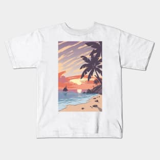 Sunset at the beach Kids T-Shirt